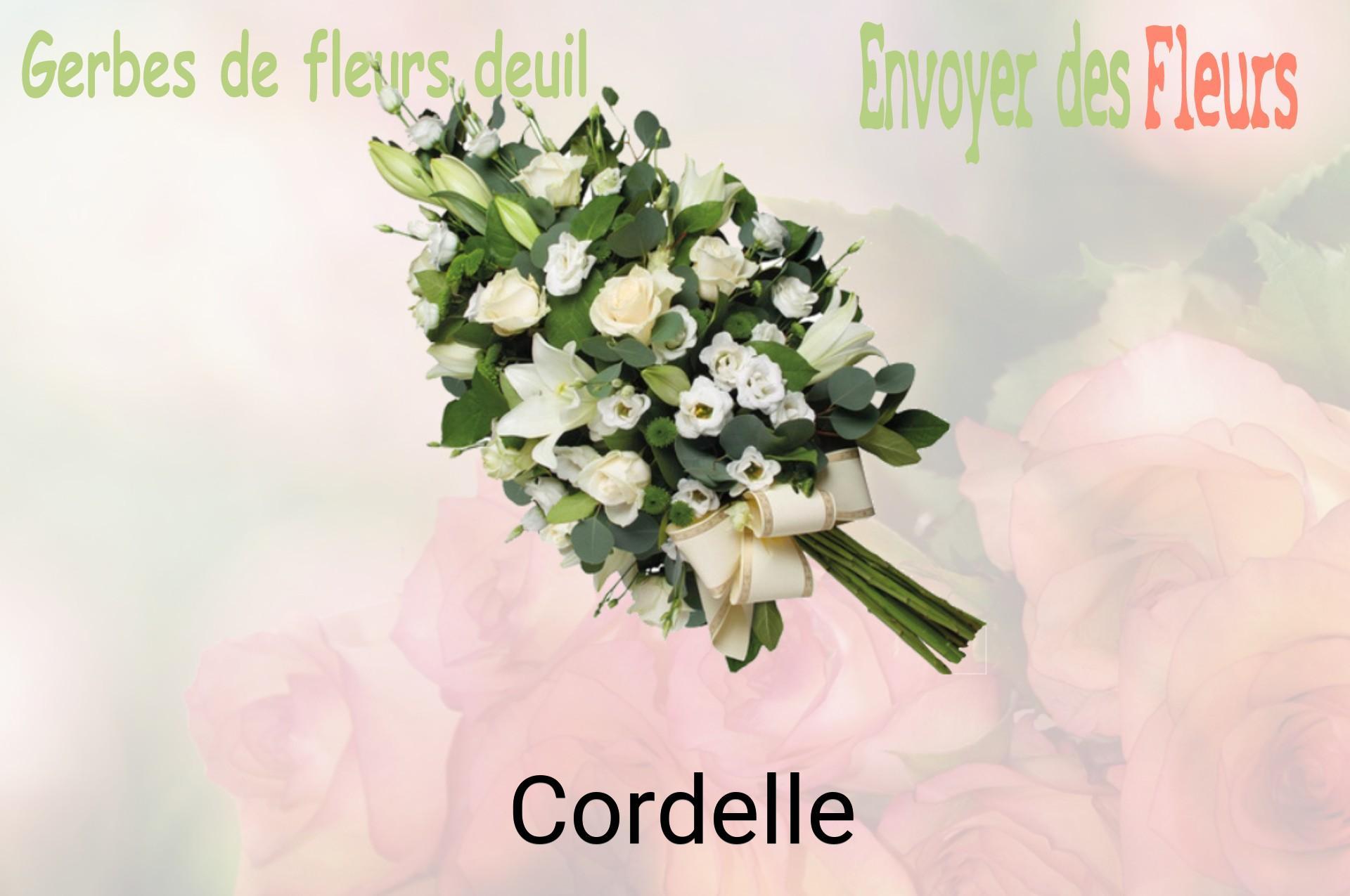 Gerbe de fleurs de deuil livrée à Cordelle